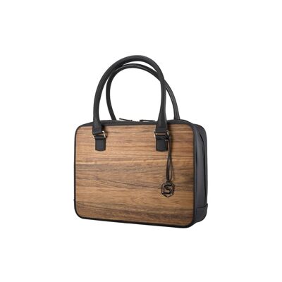 Mary handbag - Made from real wood Amazaque and black cowhide