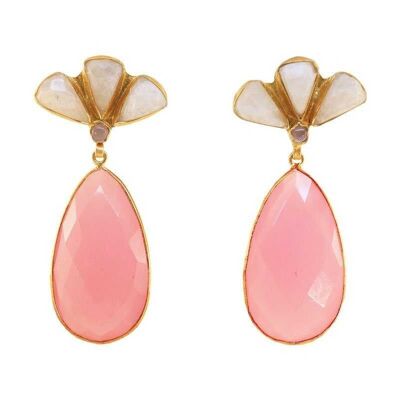 VIENNA MOONSTONE AND PINK EARRINGS