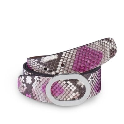 Python-Gürtel - Fancy Pink - Silber