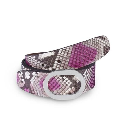Python belt - fancy pink - silver