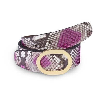 Python belt - fancy pink - gold