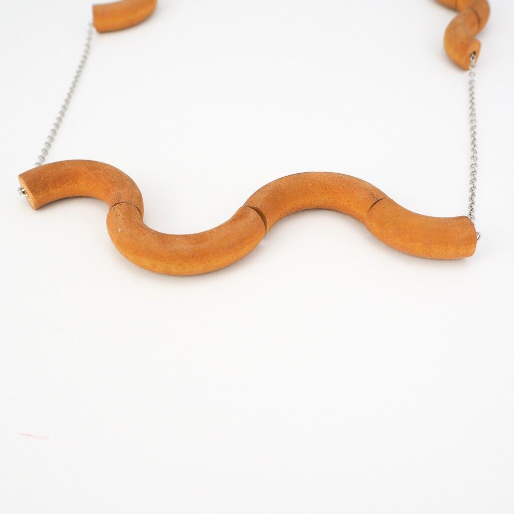 Collana in legno 23 - Giallo carburante