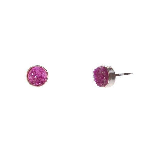 Pendientes woman plata fucsia