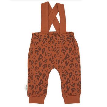 "Pantalon à bretelles amovibles ANIMAL PRINT Mocha Bisque" 1