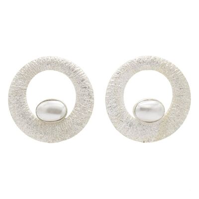 BOUCLES D'OREILLES EN PERLE ARGENT YŪGEN