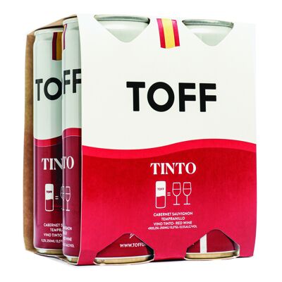 Confezione da 4 TOFF RED Wine in lattina (vino rosso in lattina)