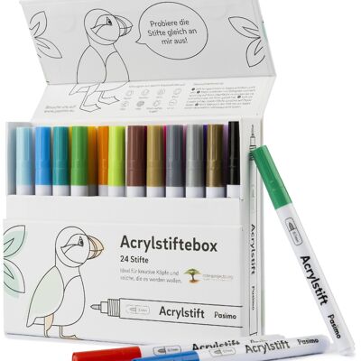 Acrylic pen set: 24x 0.7 mm