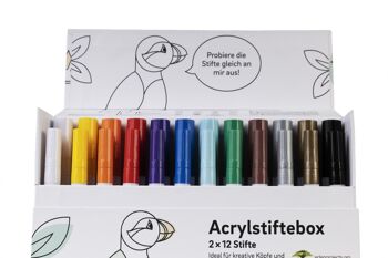 Ensemble de crayons acryliques mixtes : 12x 2-3 mm + 12x 0,7 mm 7