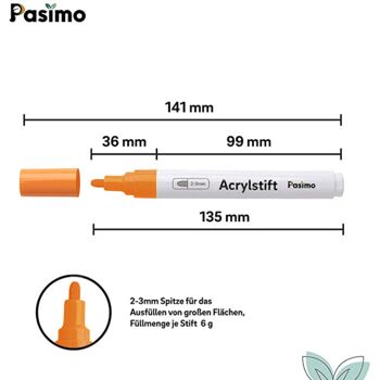 Ensemble de crayons acryliques mixtes : 12x 2-3 mm + 12x 0,7 mm 11