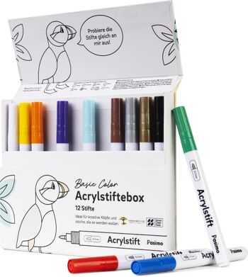 Ensemble de crayons acryliques Couleur de base : 12x 0,7 mm 1