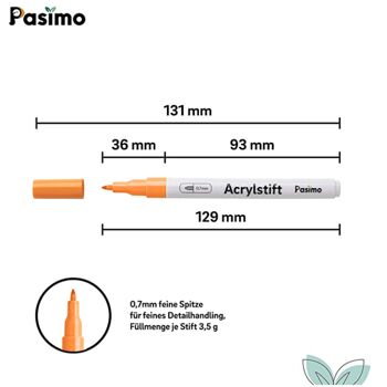 Ensemble de crayons acryliques Couleur de base : 12x 0,7 mm 10