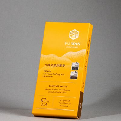 Cioccolato di tè Oolong invecchiato di Taiwan al 62%.