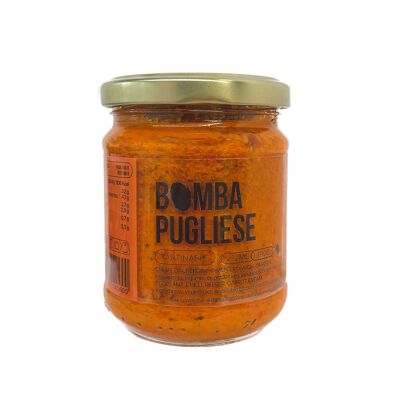 Crema vegetale all'olio d'oliva - Spalmabile all'olio d'oliva - Bomba pugliese - Crema di melanzane, peperoncino, peperone e carota (190g)