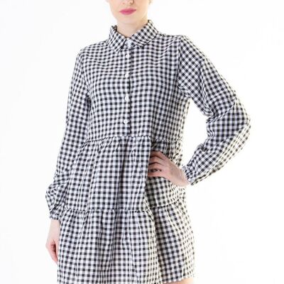 Oversized Checkered Smock Dress