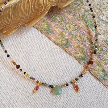 Collier tourmaline, aventurine - radha 4