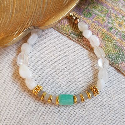 Moonstone and Amazonite bracelet - Adhya