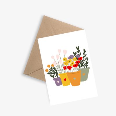 Simple Card / Poster - FLOWER POTS