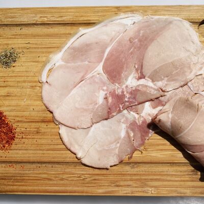 Sliced free-range white ham without additives