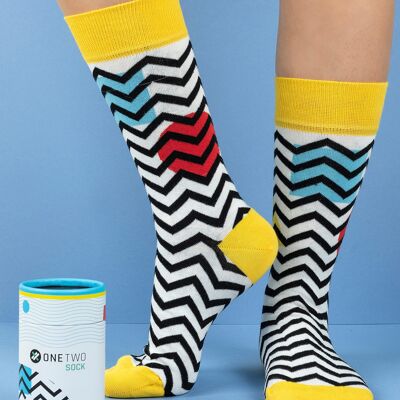 ONE TWO Chaussettes Zig Zag - M (Taille 36-41)