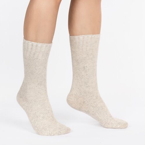 One Two Wollsocken Fuzzy Beige - M (Gr 36-41)