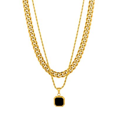 Onyx Necklace Set (Gold)