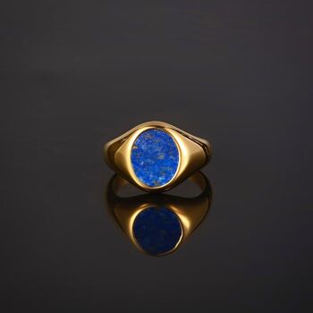 Chevalière Lapis Lazuli Bleu Royal - Or