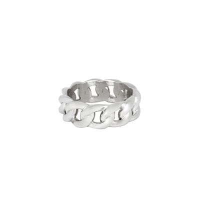 Twisted Cuban Band Ring - Silver