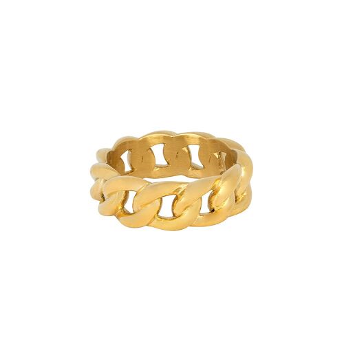 Twisted Cuban Band Ring - Gold