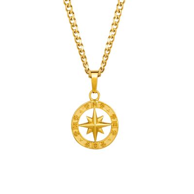 North Star Compass Pendant - Gold - 18K Gold