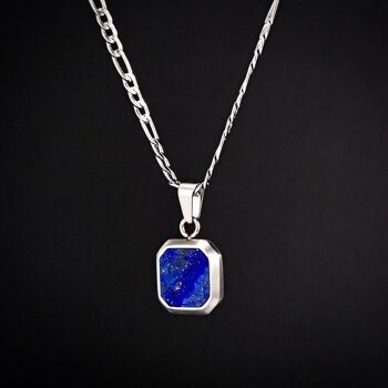 Pendentif Lapis Lazuli Bleu & Argent - Argent