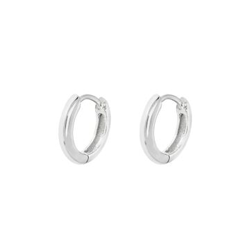 Boucles d'oreilles créoles en argent sterling 925 (12 mm) - Paire - Argent