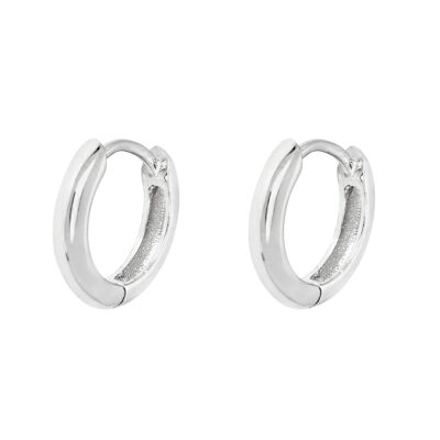 18k Gold Hoop Earrings (12MM) - Single - Silver