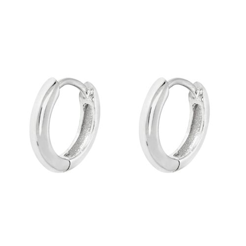 18k Gold Hoop Earrings (12MM) - Pair - Silver