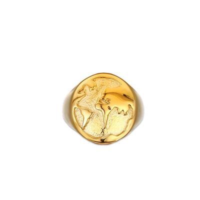World Map Ring - Gold