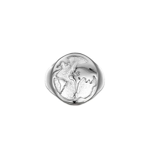 World Map Ring - Silver