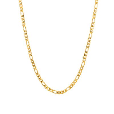 Silver Figaro Chain (3MM) -  18K Gold
