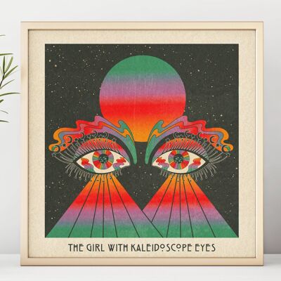 Lucy In The Sky -  Square Art Print, Poster, Psychedelic 70s Wall Art / 148mm x 148mm (3.7" x 3.7")