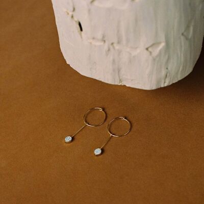 White Galileo Hoop Earrings