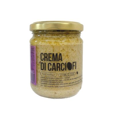 Vegetable cream with olive oil - Spreadable with olive oil - Artichoke cream - olive oil (190 g)
