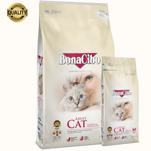 Bonacibo Cat Kip & Rijst met Ansjovis-2kg