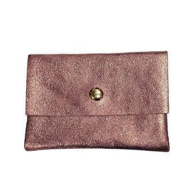 Leather wallet Bonny - Rose gold