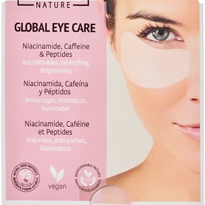 GLOBAL CARE Patchs oculaires en tissu avec niacinamide, caféine et peptides
