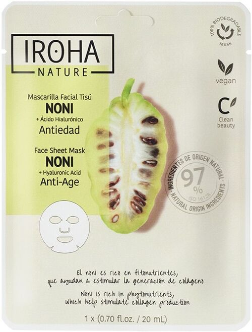 Mascarilla Facial Tisú ANTIEDAD con Noni