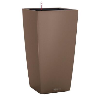 LECHUZA CUBICO Color 30 Nutmeg Poly Resin Floor Self-watering Planter with Substrate H56 L30 W30 cm, 40 ltrs Cap.