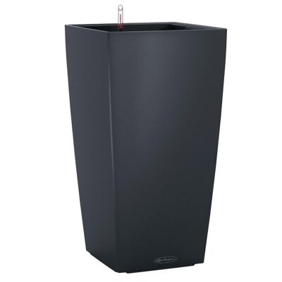 LECHUZA CUBICO Color 30 Slate Poly Resin Floor Self-watering Planter with Substrate H56 L30 W30 cm, 40 ltrs Cap.