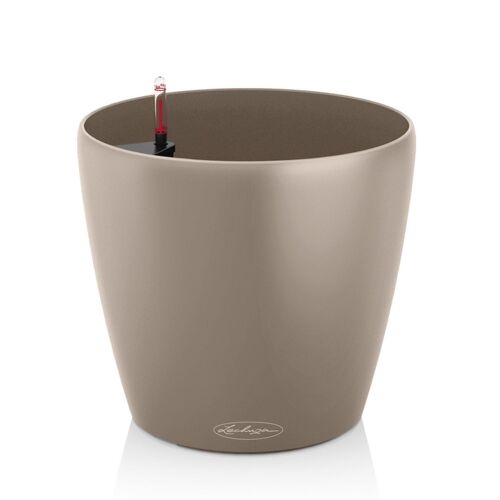 LECHUZA CLASSICO Color 21 Sand Brown Poly Resin Table Self-watering Planter with Substrate D21 H20 cm, 5 ltrs Cap.