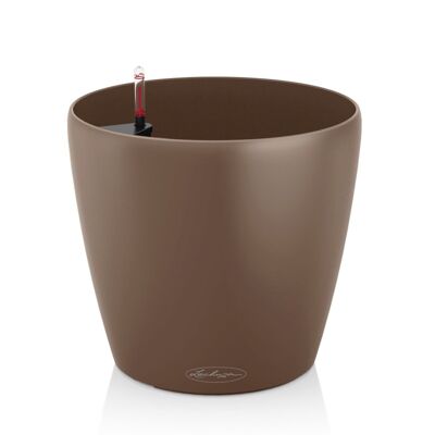 LECHUZA CLASSICO Color 21 Nutmeg Poly Resin Table Self-watering Planter with Substrate D21 H20 cm, 7 ltrs Cap.