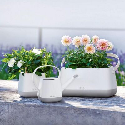 LECHUZA YULA Watering Can 1,7 L White/Grey Semi-Gloss H21,5 L30 W14 cm