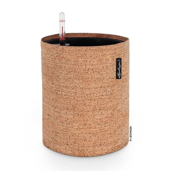 LECHUZA TRENDCOVER 23 Jardinière Auto-Arrosante Sol en Résine Poly Naturelle Cork Light avec Substrat D23 H26.5 cm, 5.5 ltrs Cap. 5