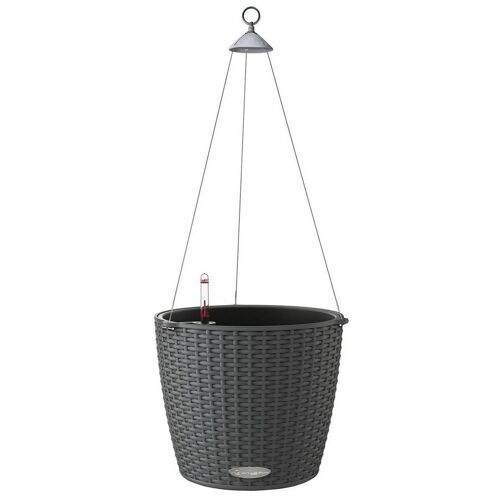 LECHUZA NIDO Cottage 28 Granite Hanging Poly Resin Self-watering Planter with Substrate D27 H23 cm, 6 ltrs Cap.